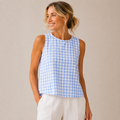 Himmelblau kariert