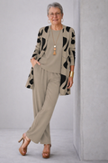 Taupe mit Schwarzem Druck